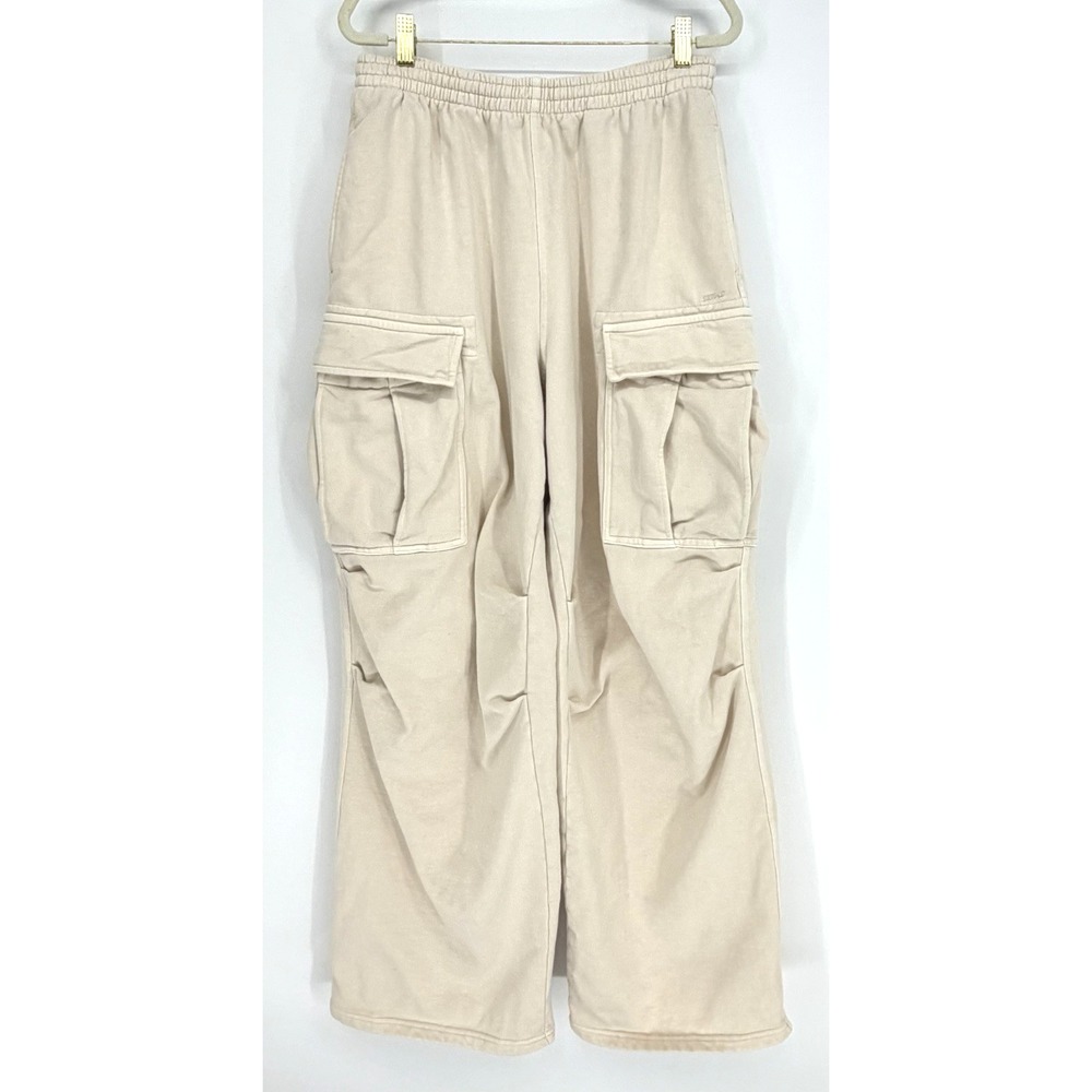 SKIMS Boyfriend Fleece Cargo Pants  Beige Oversized Heavyweight Sweatpants Sz M